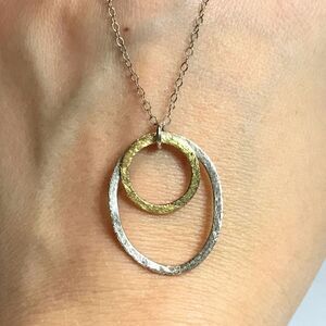 Handmade Artisan Silver and Gold Necklace